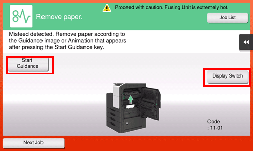 Paper Jam Screen Troubleshooting